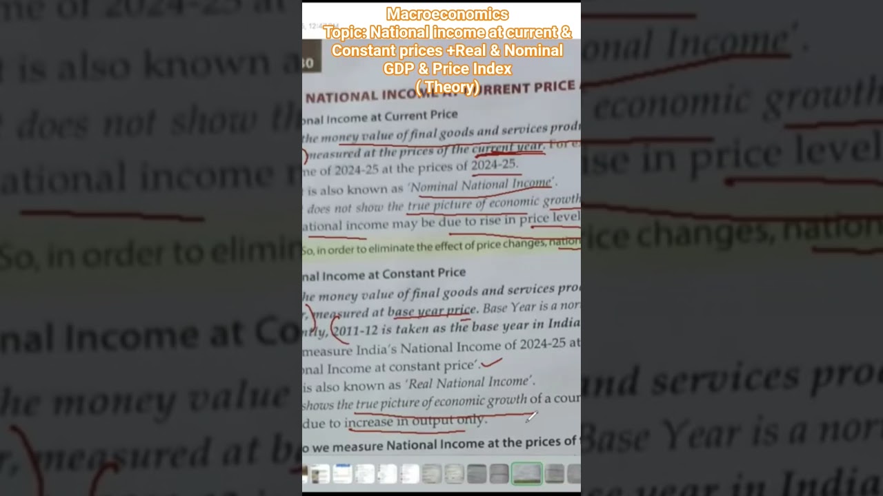 Macroeconomics # National Income at current & Constant prices + Nominal & Real Gdp + Price Index