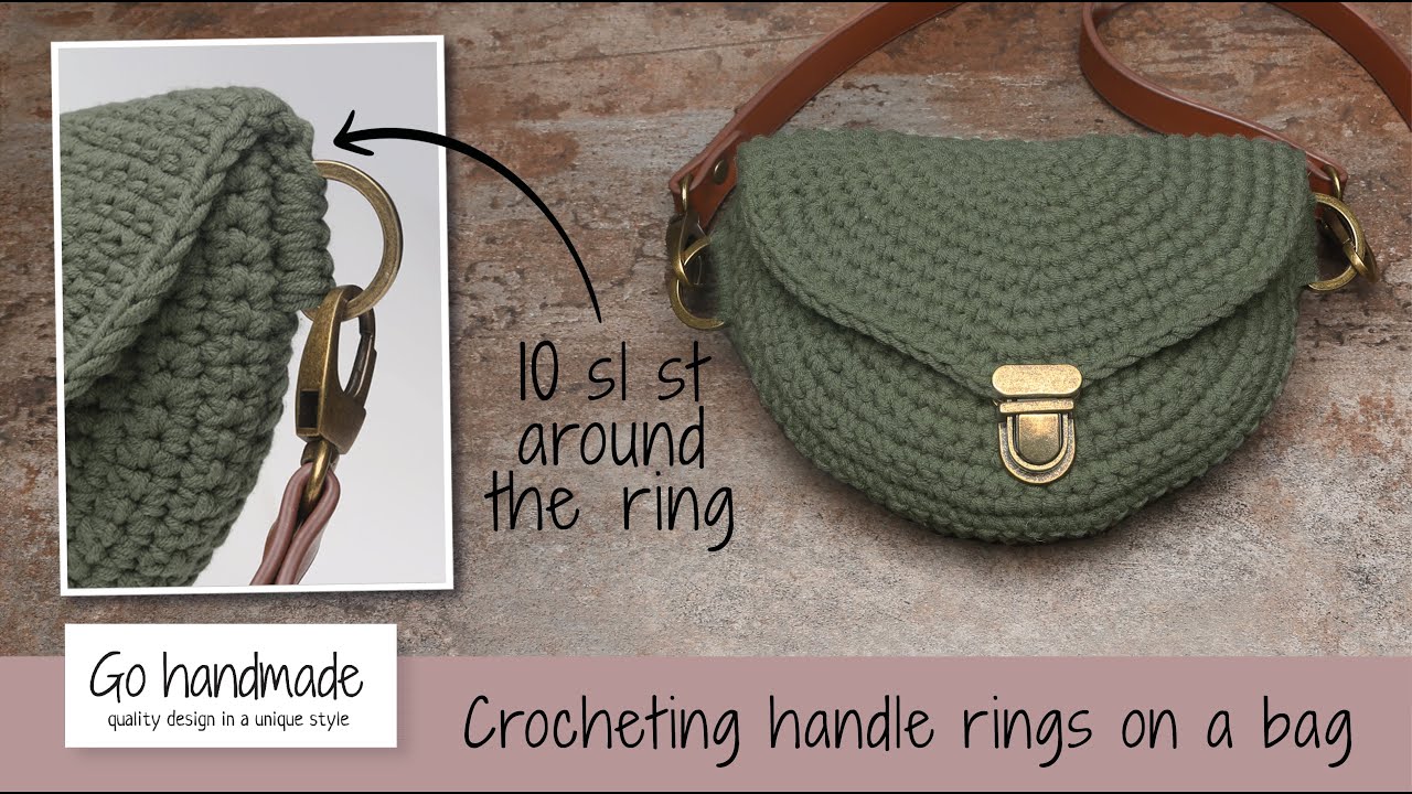 How to crochet handle rings easy and nicely on a bag