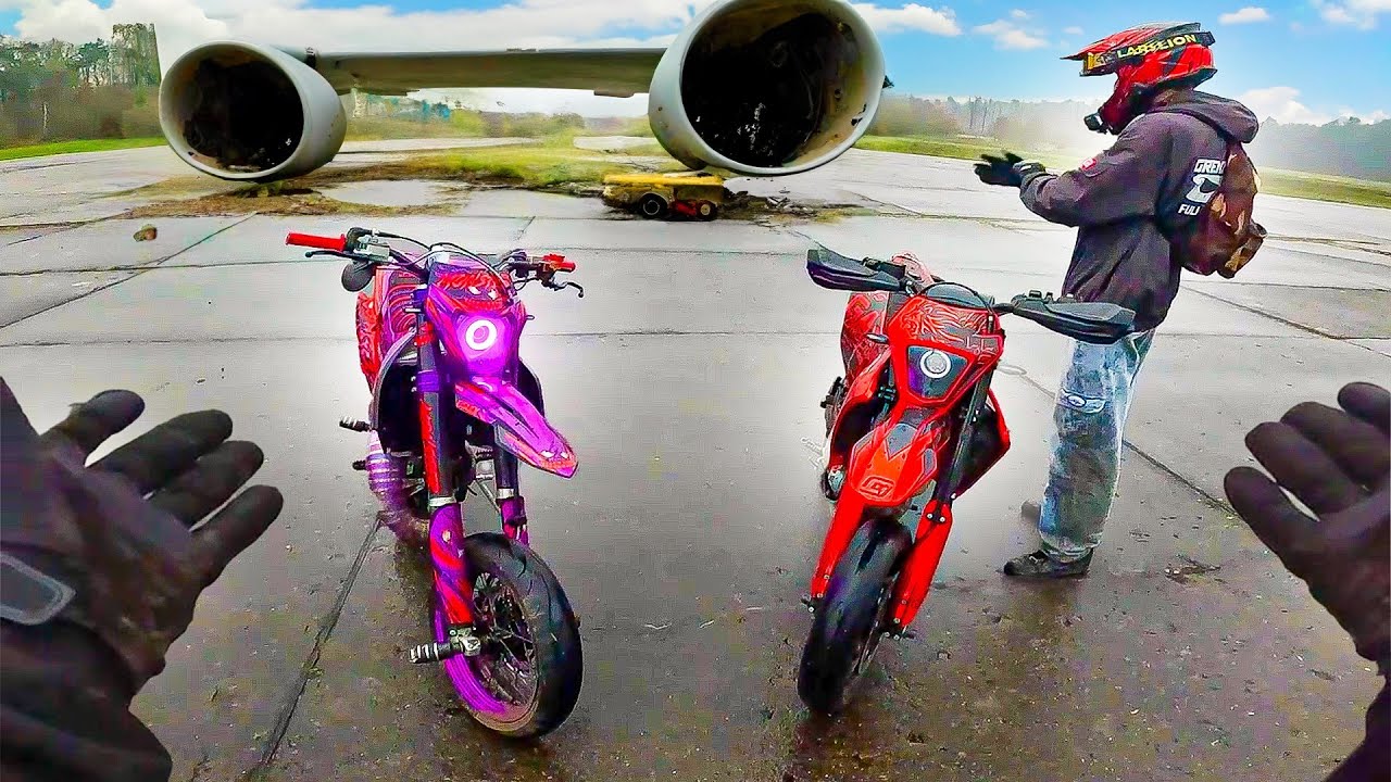 Wheelies op Verlaten vliegveld!
