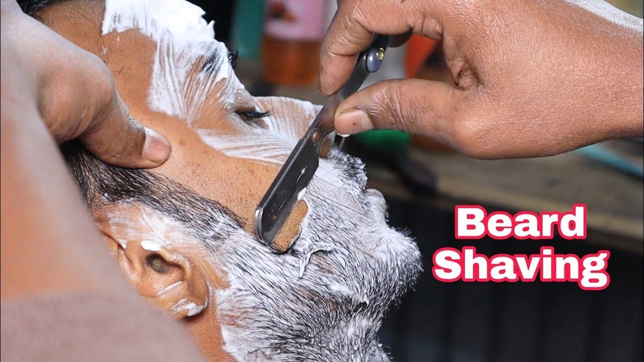 Straight Razor Face Shaving By Indian Barber | Clean Shave With Foam | Beard Shaving | ASMR Shaving