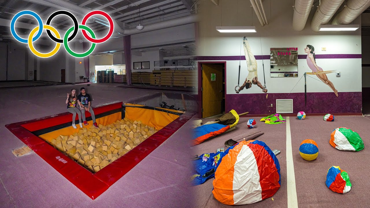 Inside an ABANDONED Olympics Gymnasium - FOUND FOAM PITS!