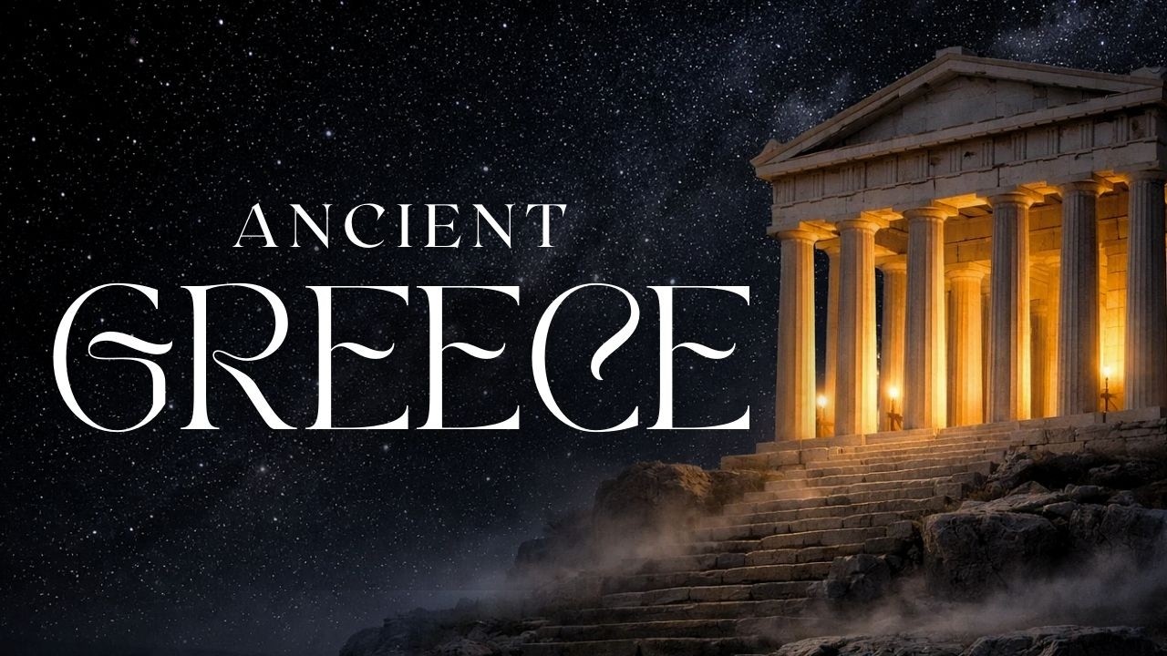 Music to Feel Inside Ancient Greece | Greek Temple Night Ambience for Study, Relax & Focus