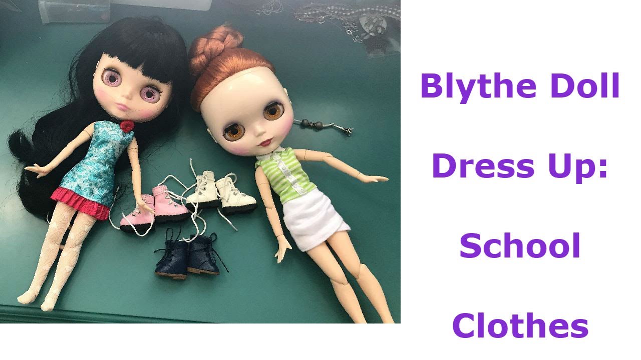 Blythe Doll  Dress Up: School Clothes  for 2 Fake Blythe Dolls