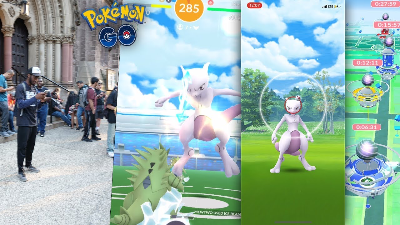 RIDICULOUS SUPER MEWTWO RAID TRAIN IN POKEMON GO!!