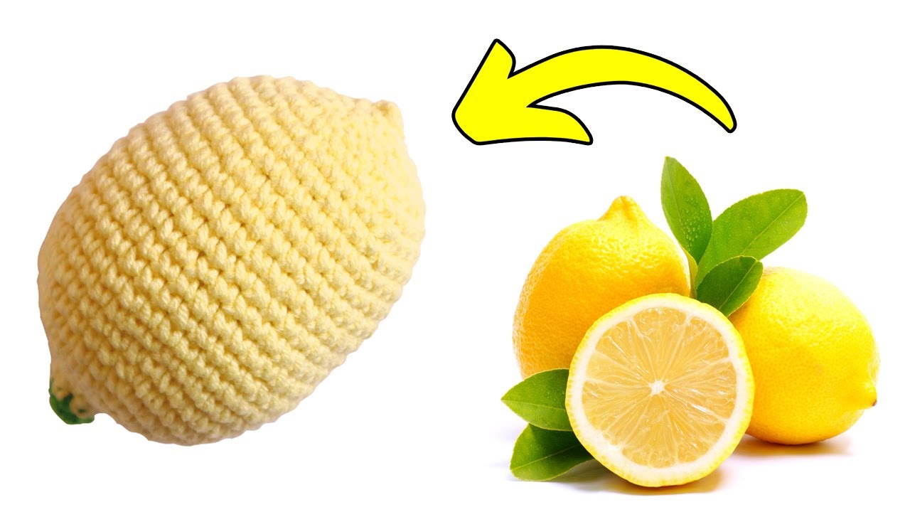 🍋 Учебник по вязанию лимона крючком | Брелок с лимоном крючком | Как связать лимон крючком для