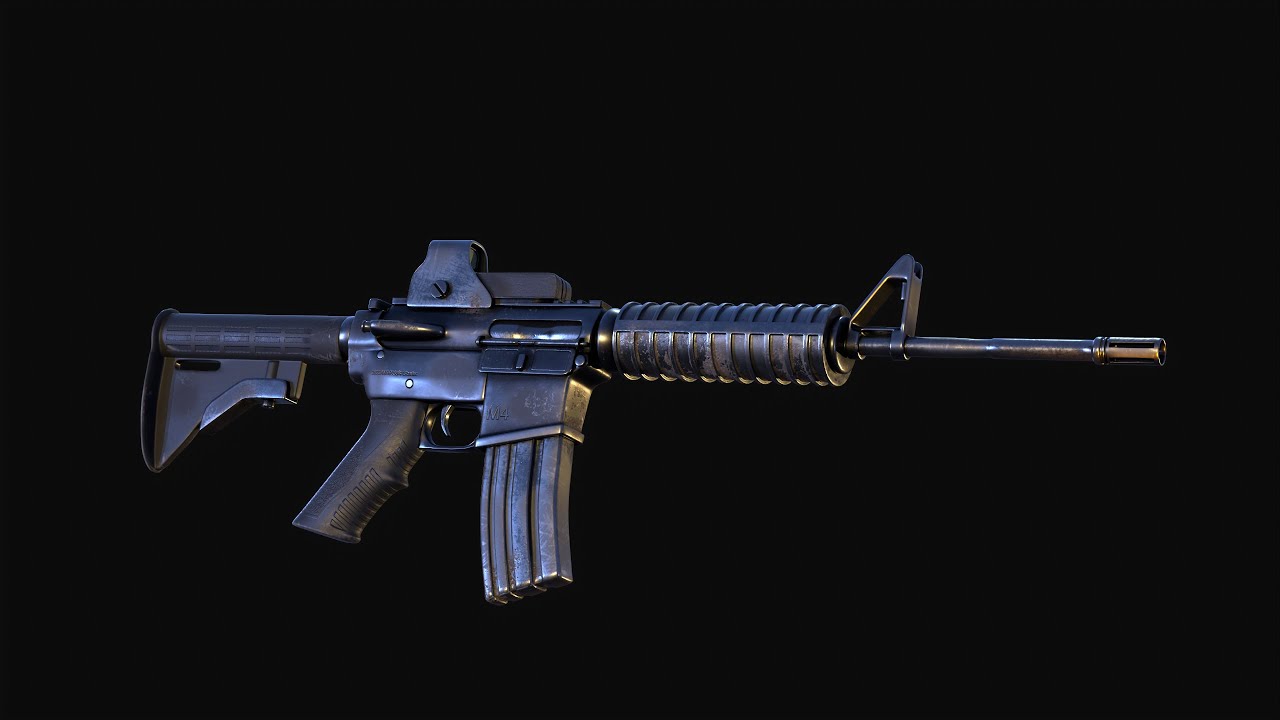 Realistic 3D model of M4 rifle