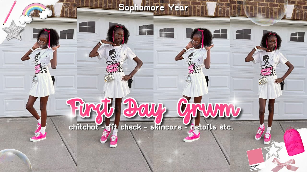 First Day Of Sophomore Year GRWM 💕 (chitchat, fit check, skincare etc..)☀️🎀
