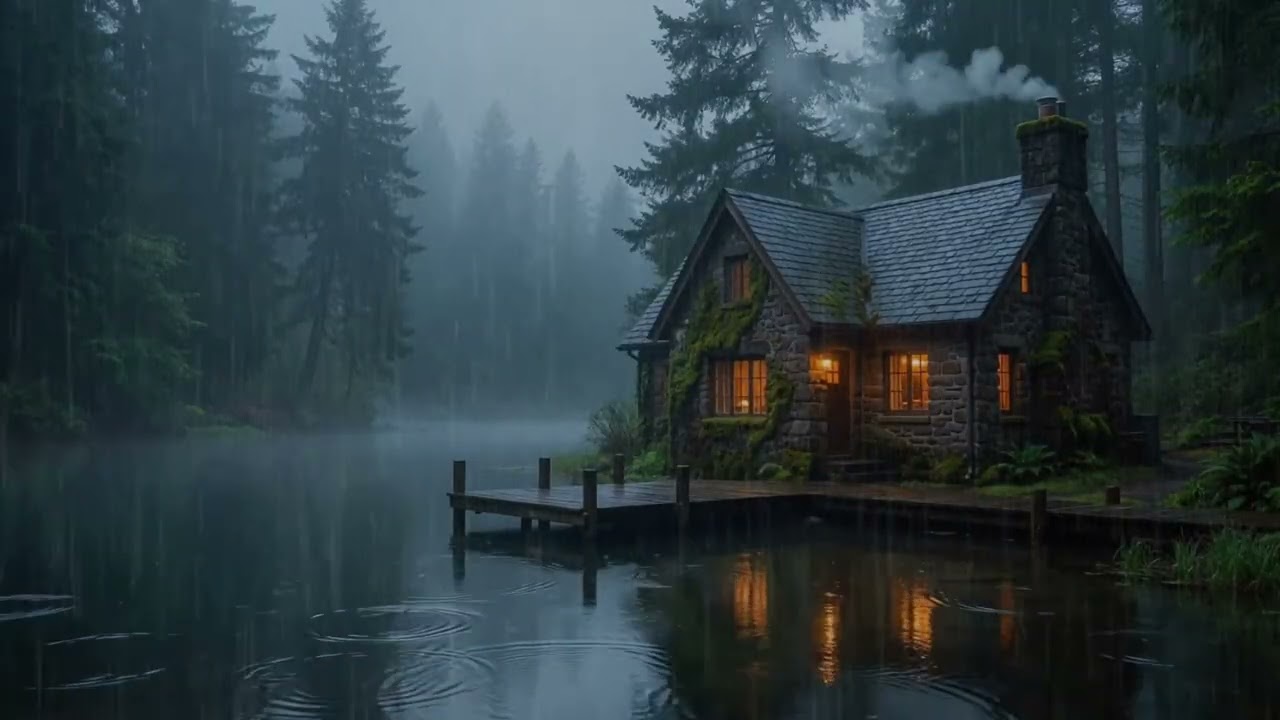 Rain-Washed Forest Cabin 🌧 | Gentle Rain Ambience for Insomnia Relief and Deep Restful Sleep