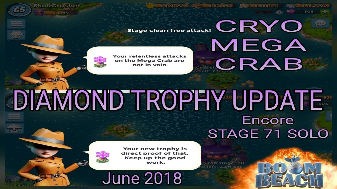Boom Beach Cryo Mega Crab DIAMOND trophy update