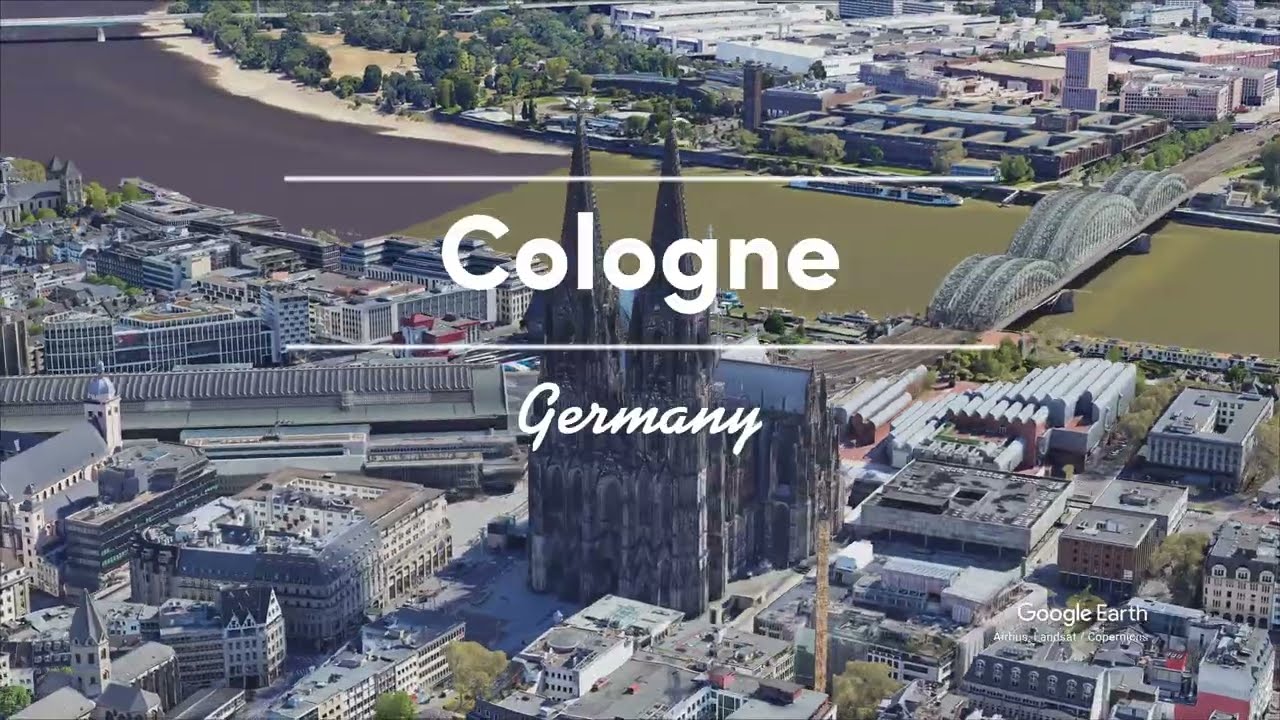 Stunning Aerial Tour of Cologne, Germany  Landmarks in 3D and 4K