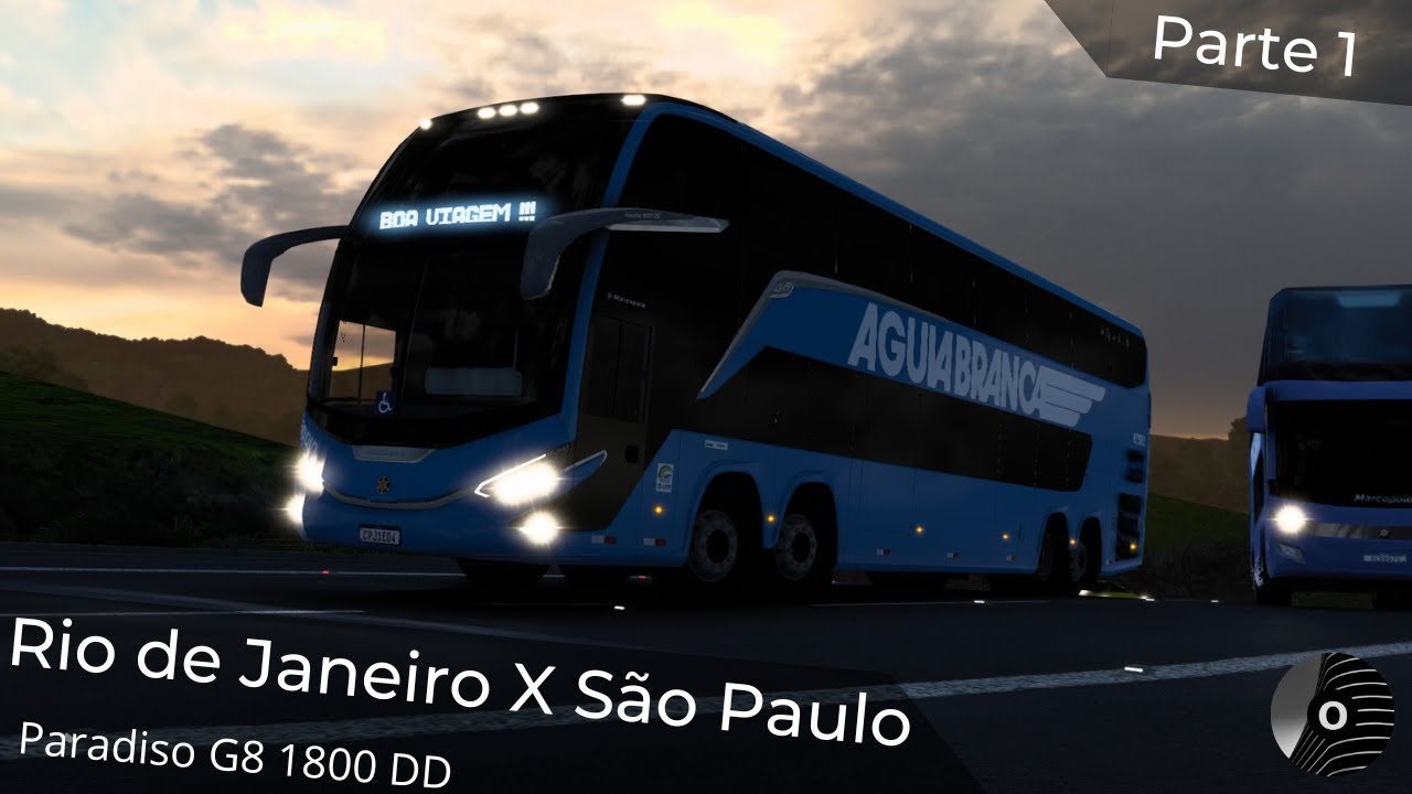 ETS2 - RIO DE JANEIRO x SÃO PAULO com o PARADISO G8 1800 DD 15M da ÁGUIA BRANCA! Mapa RBR