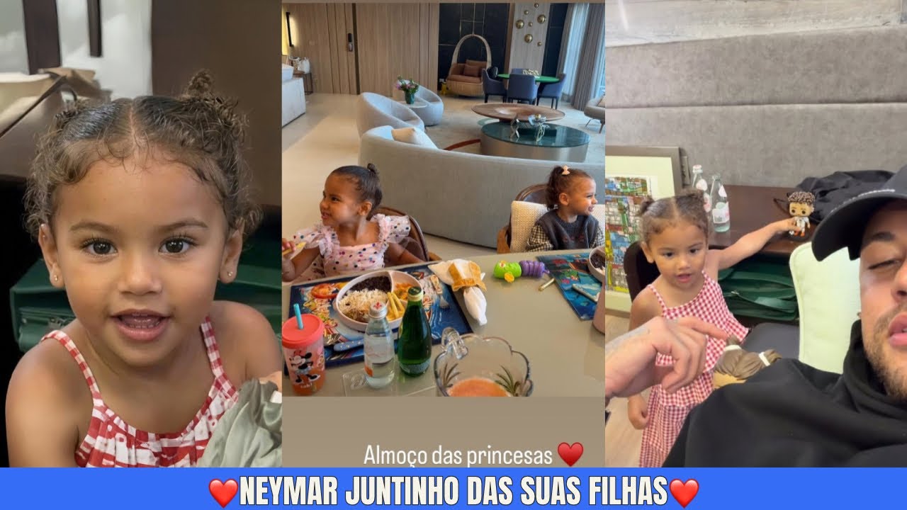 Neymar Encantou ao Mostra Almoço das Filhas Mavie e Helena! Bruna Biancardi de volta ao Brasil 🇧🇷