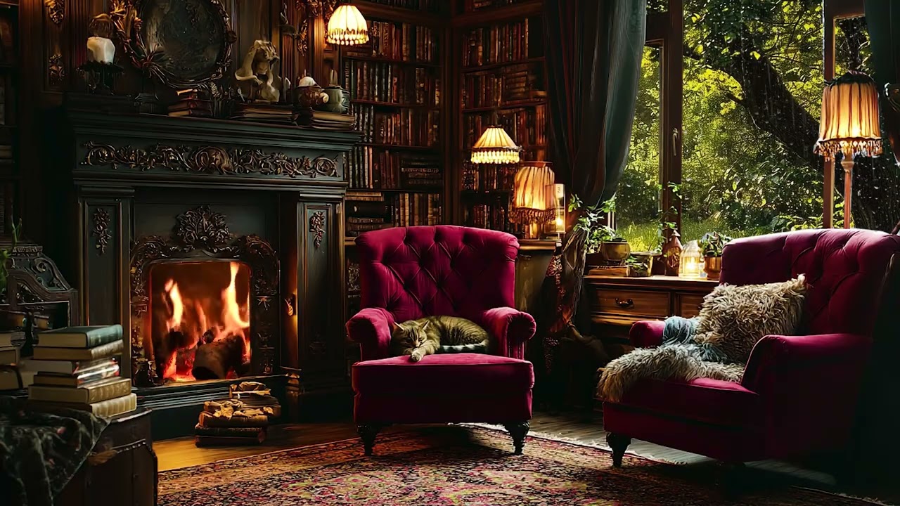 Rain Outside, Fireplace Inside 🌧️🔥 Gentle Piano Melodies for Deep Calm