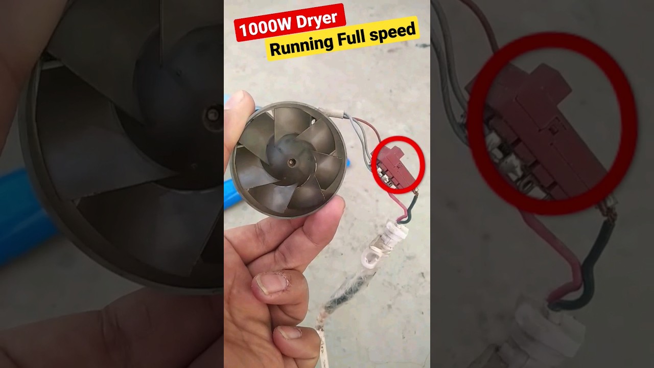 1KW #hair #dryer #repair #wiring #tricks & #testing #motor #shorts 👍💖