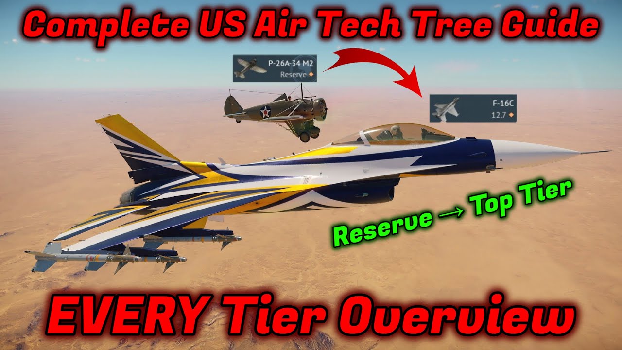 Полное руководство по дереву технологий ВВС США/самолётам + обзор [War Thunder]