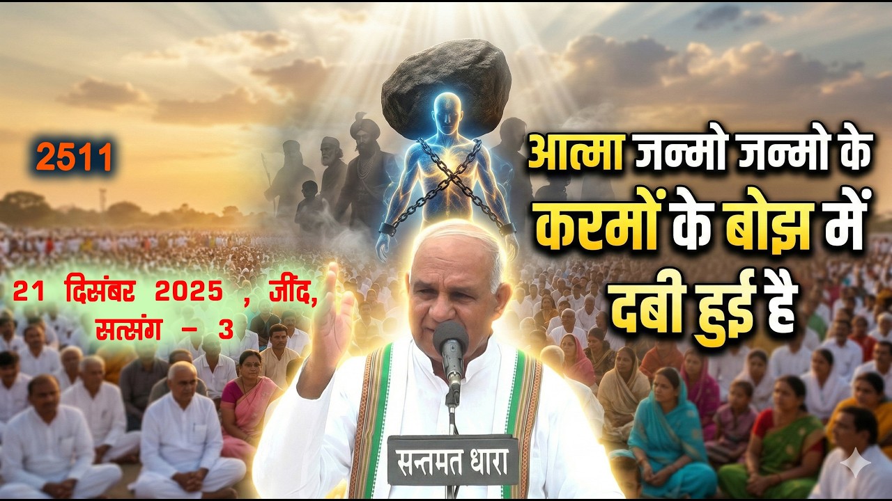 2511 - चेतावनी सत्संग || 21 दिसंबर 2025 जींद सत्संग - 3 || आत्मा जन्मो जन्मो के करमों के बोझ में दबी