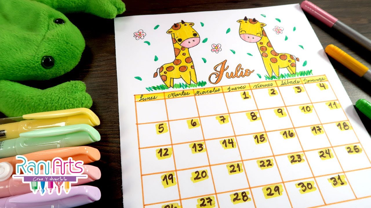 Calendario de JULIO - DIY - bullet journal / organización