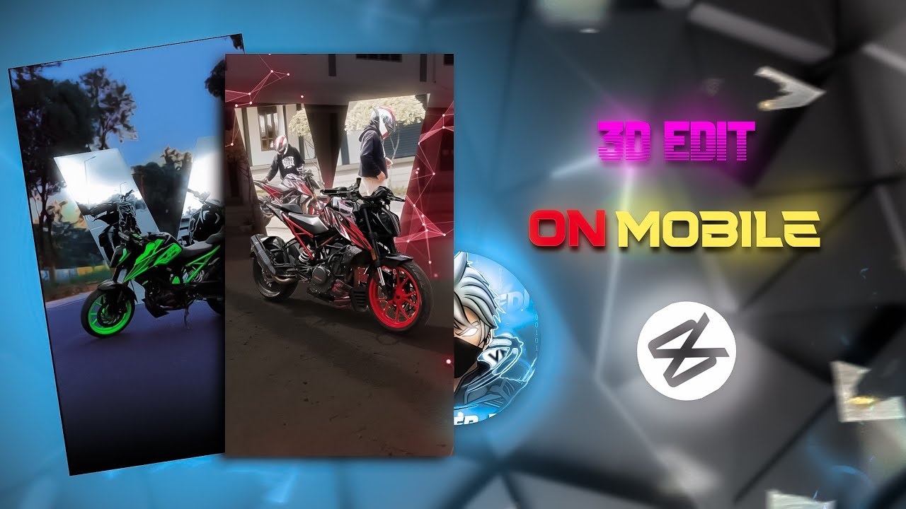 3d bike video editing and cap cut on  mobile