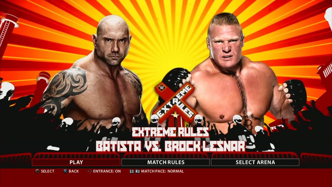 WWE 2K16 PS3 — Батиста против Брока Леснара