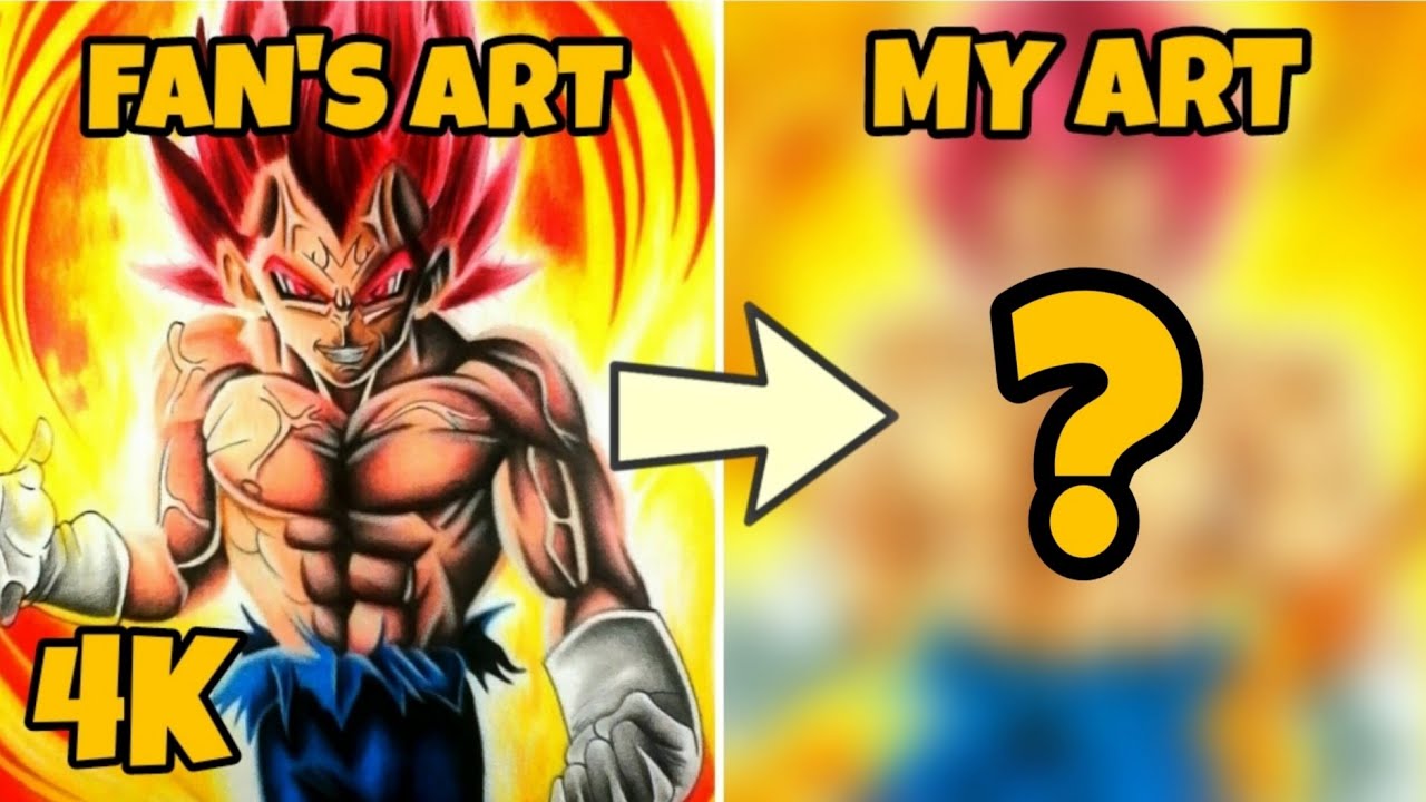 Drawing Majin VEGETA SSj GOD | Fan's Art Redraw | 4K