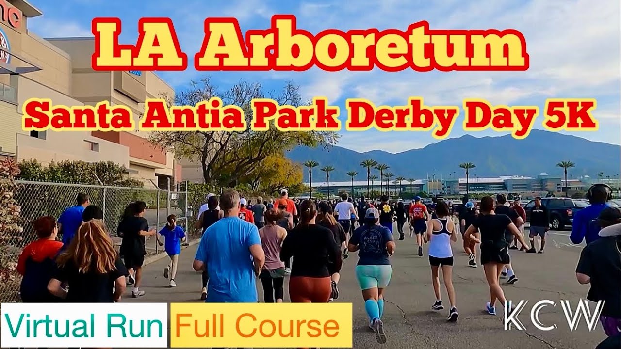 2023 Santa Anita Park Derby Day 5K (Full Course)｜Treadmill Run Scenery & Ambient Sound (Virtual Run)
