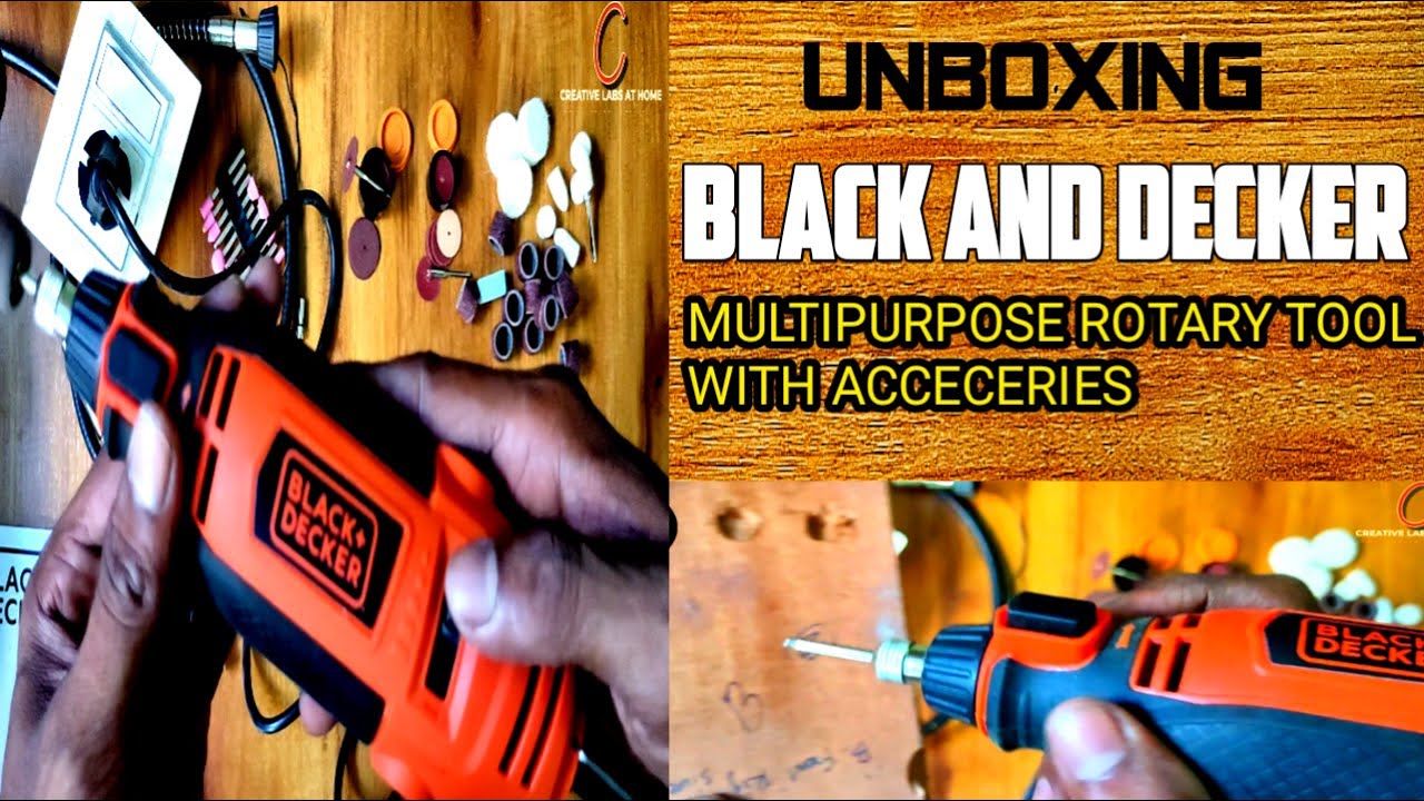 black and decker Multipurpose rotary  tool and acceceries unboxing and review