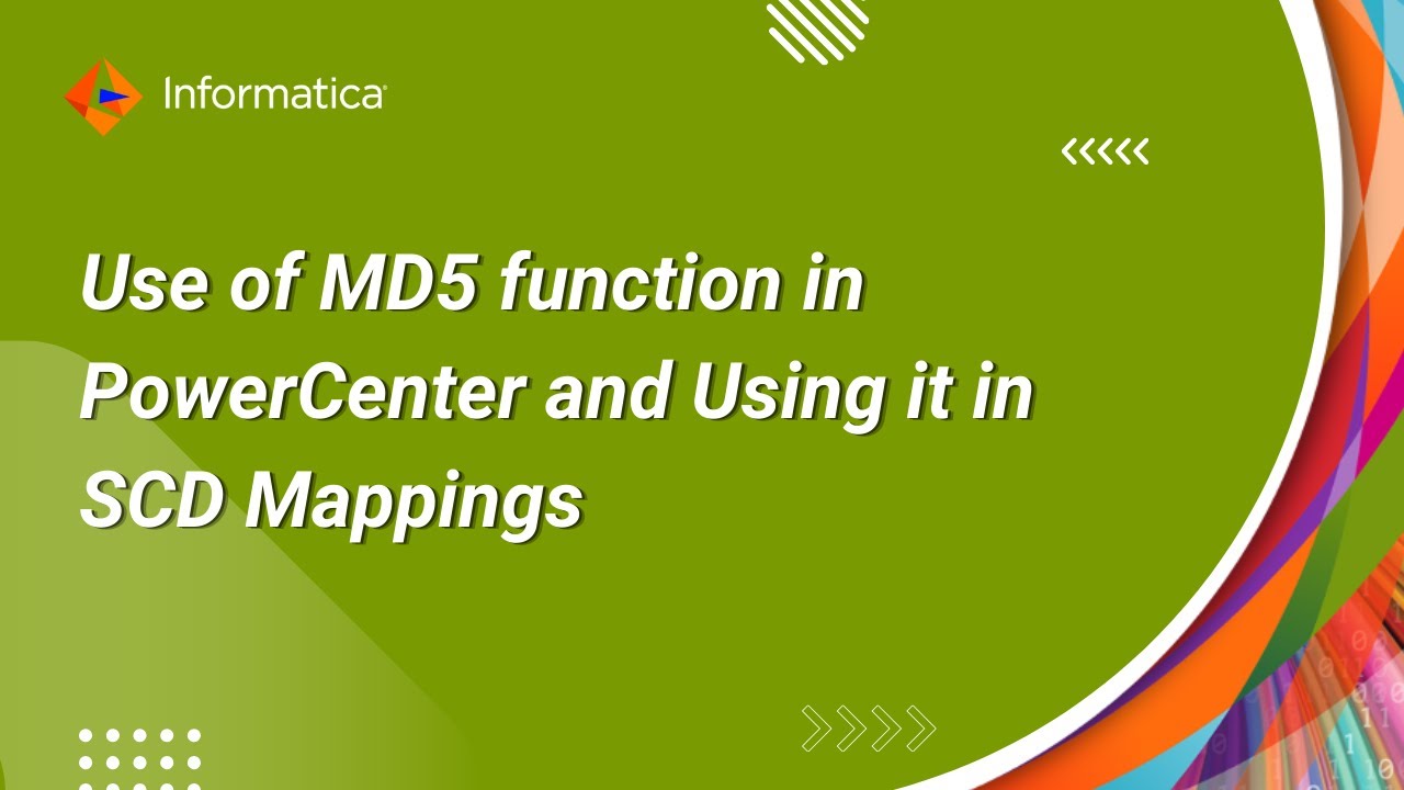 Использование функции MD5 в PowerCenter и как ее использовать в сопоставлениях SCD