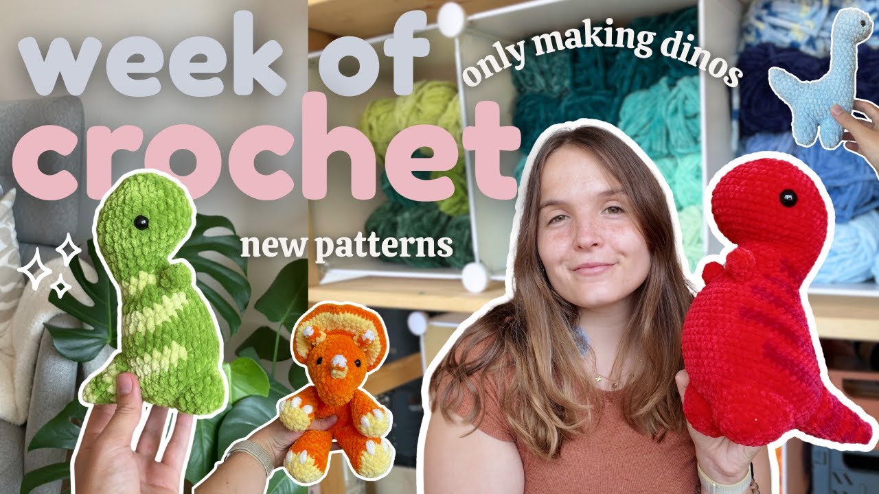 Crocheting a WHOLE COLLECTION of DINOS in 1 Week 🦕🦖 Market prep vlog 🧶 small business owner 🌟
