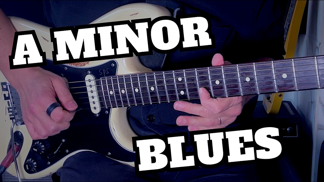A Minor Groove Blues Guitar Backing Track Jam