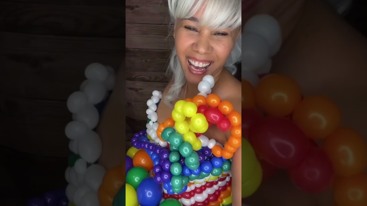 Tell me about yourself. Me: #balloongirl #disneyadult #balloondress  #latexdesigner #CapCut