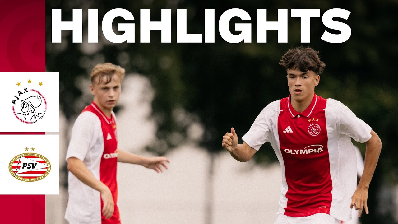 Лассе Абильдгаард забивает гол 🇩🇰 | Основные моменты Аякс U19 - ПСВ U19