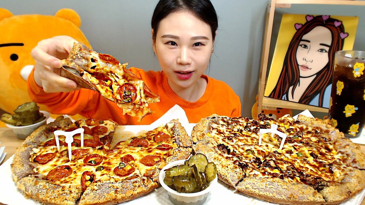 페파로니피자 불고기피자 소보루엣지 먹방 Mukbang