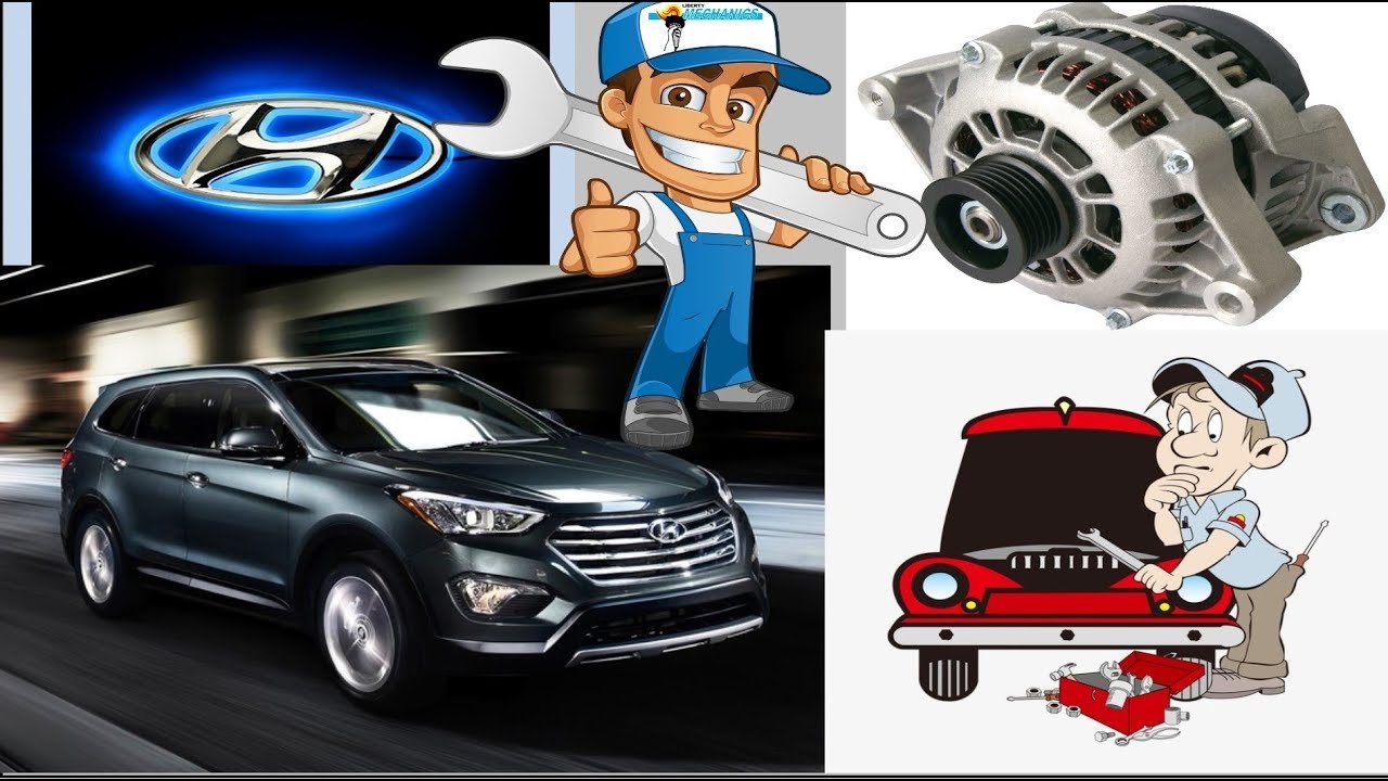 Инструкция: замена генератора на Hyundai Santa Fe 2014 года