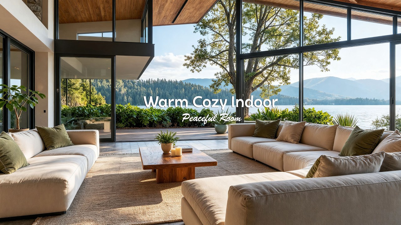 Soft Jazz In A Peaceful Greenhouse Ambience | Coffee Jazz With Serene Lake View For Focus & Relax
