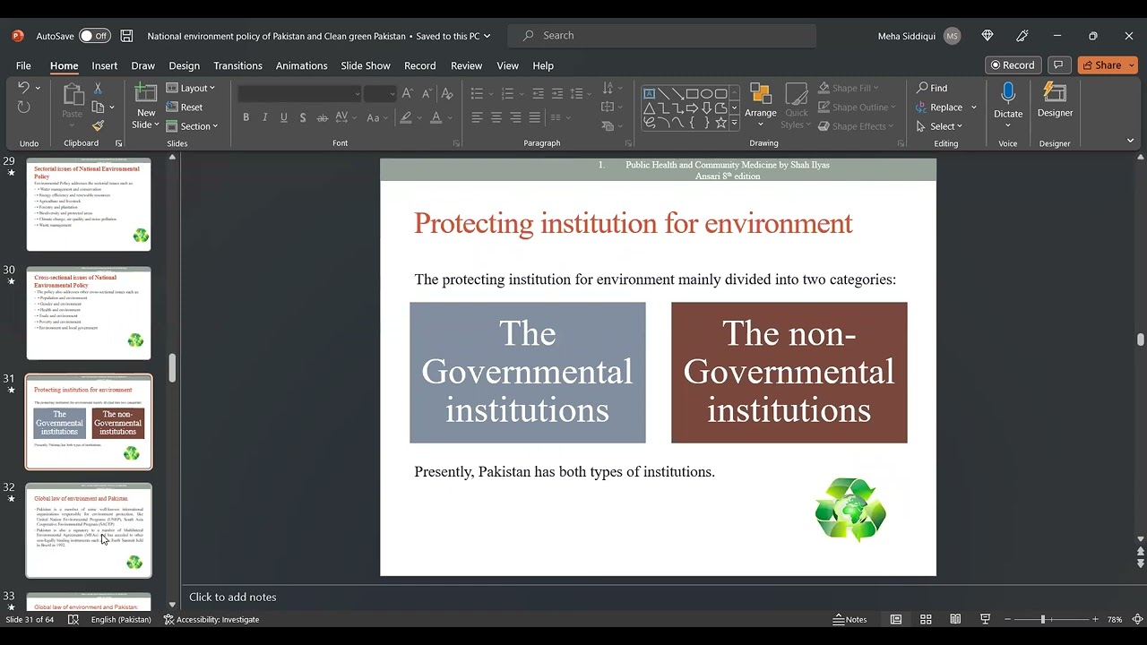National Environment Policy of Pakistan and Clean Green Pakistan