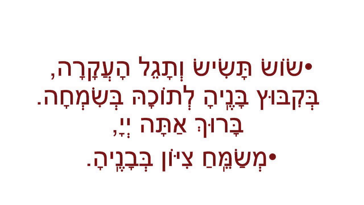 Sheva Brachot - R & J Wedding
