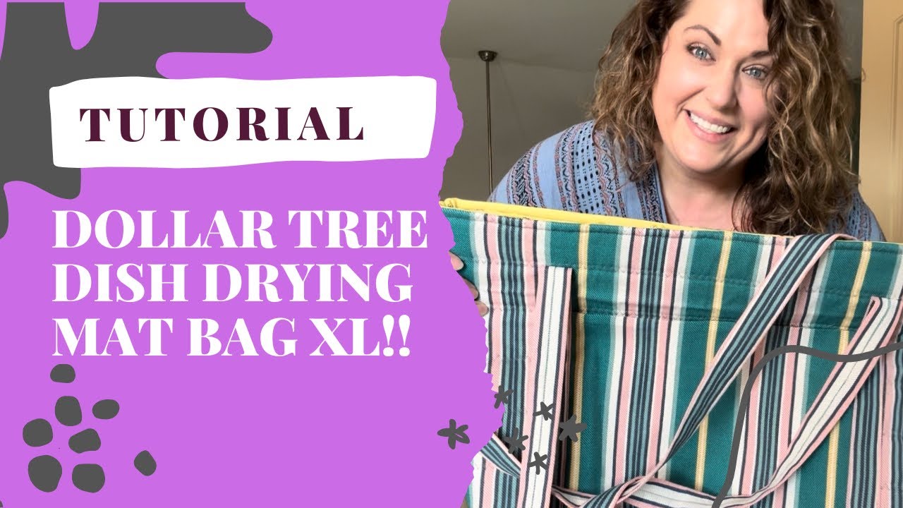 Let’s make a GIANT tote using DISH DRYING MATS!! @Dollar Tree #sewingdiy #dollartreehacks