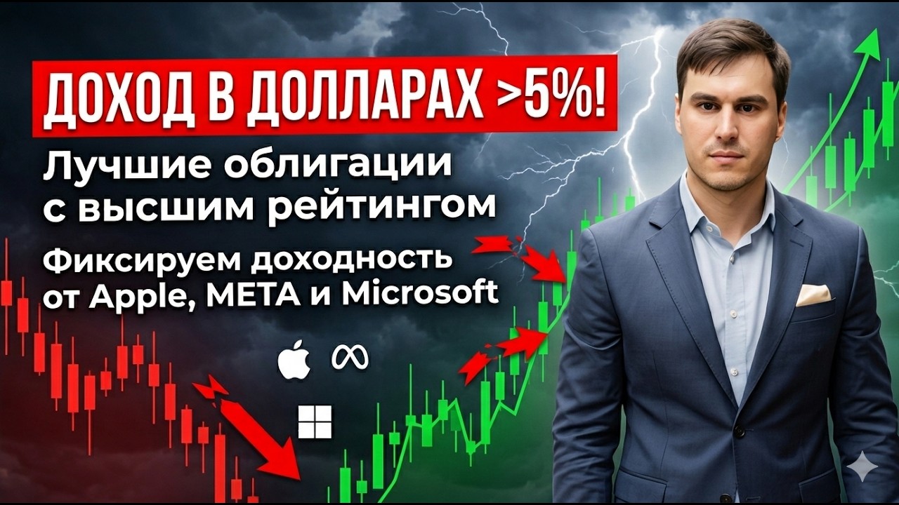 НАДЕЖНЕЕ, ЧЕМ АКЦИИ! Топ облигаций Apple, Microsoft и Meta с доходностью выше 5% годовых 🚀💰