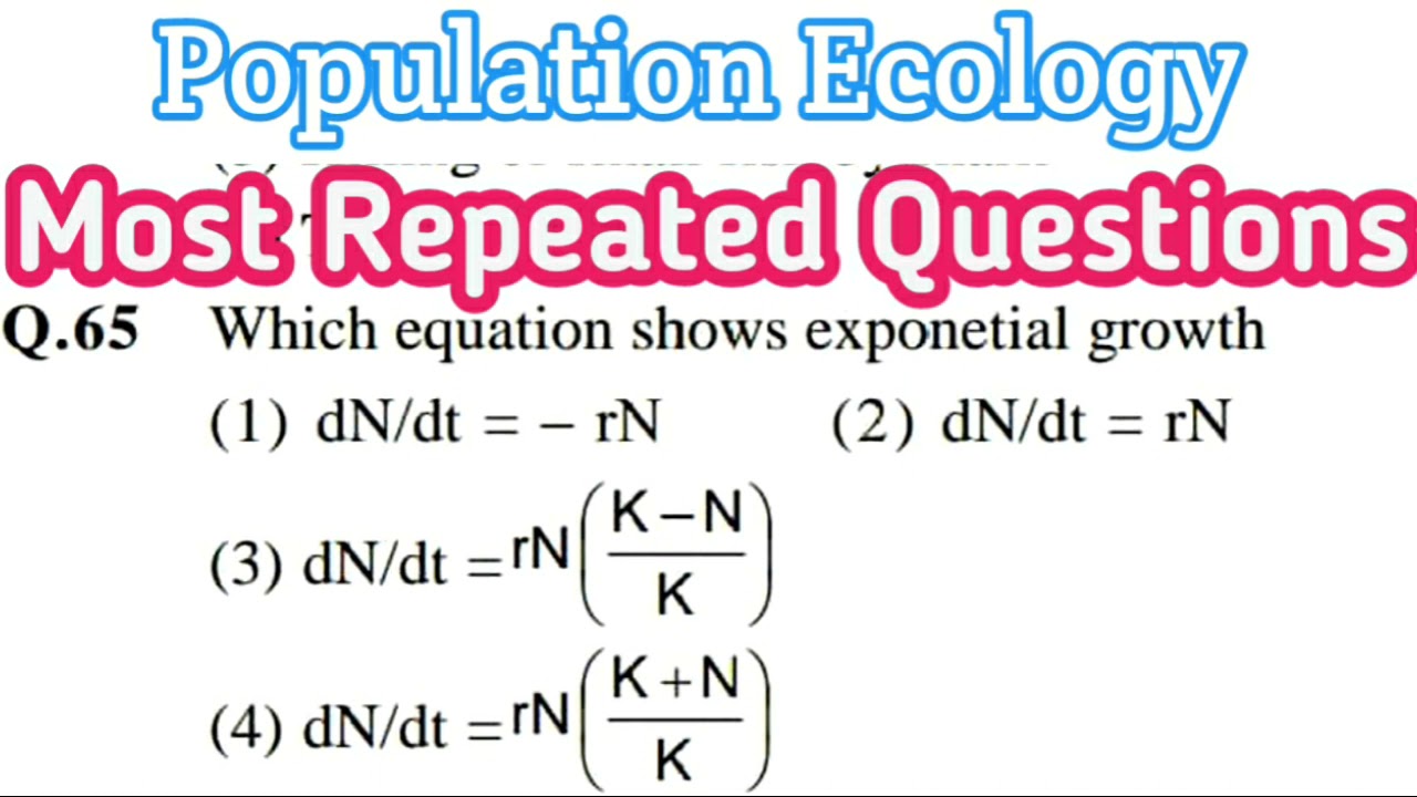 population ecology || ecology mcq || organism and environment mcq