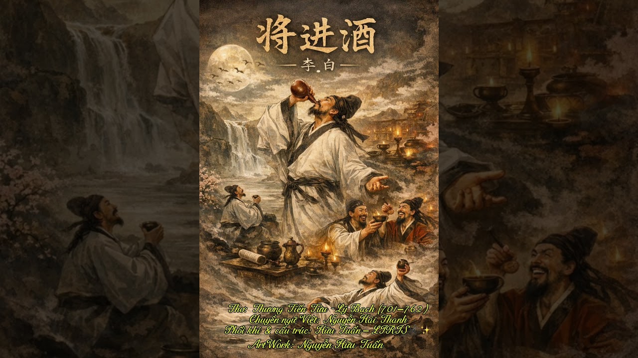 THƯƠNG TIẾN TỬU – 將進酒. Lý Bạch - 李白 (701–762). Dịch thơ: Hải Thanh. Music: Hữu Tuấn – LIRIS 🌸🇻🇳