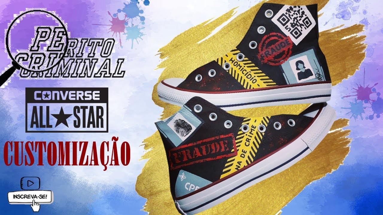 Customizando t&ecirc;nis All Star para Pol&iacute;cia
