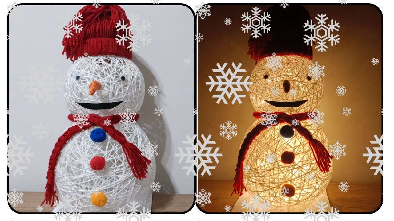 BALON VE İPTEN KARDAN ADAM(SNOWMAN FROM BALLOON AND ROPE)#diy #hobby #christmas #noel