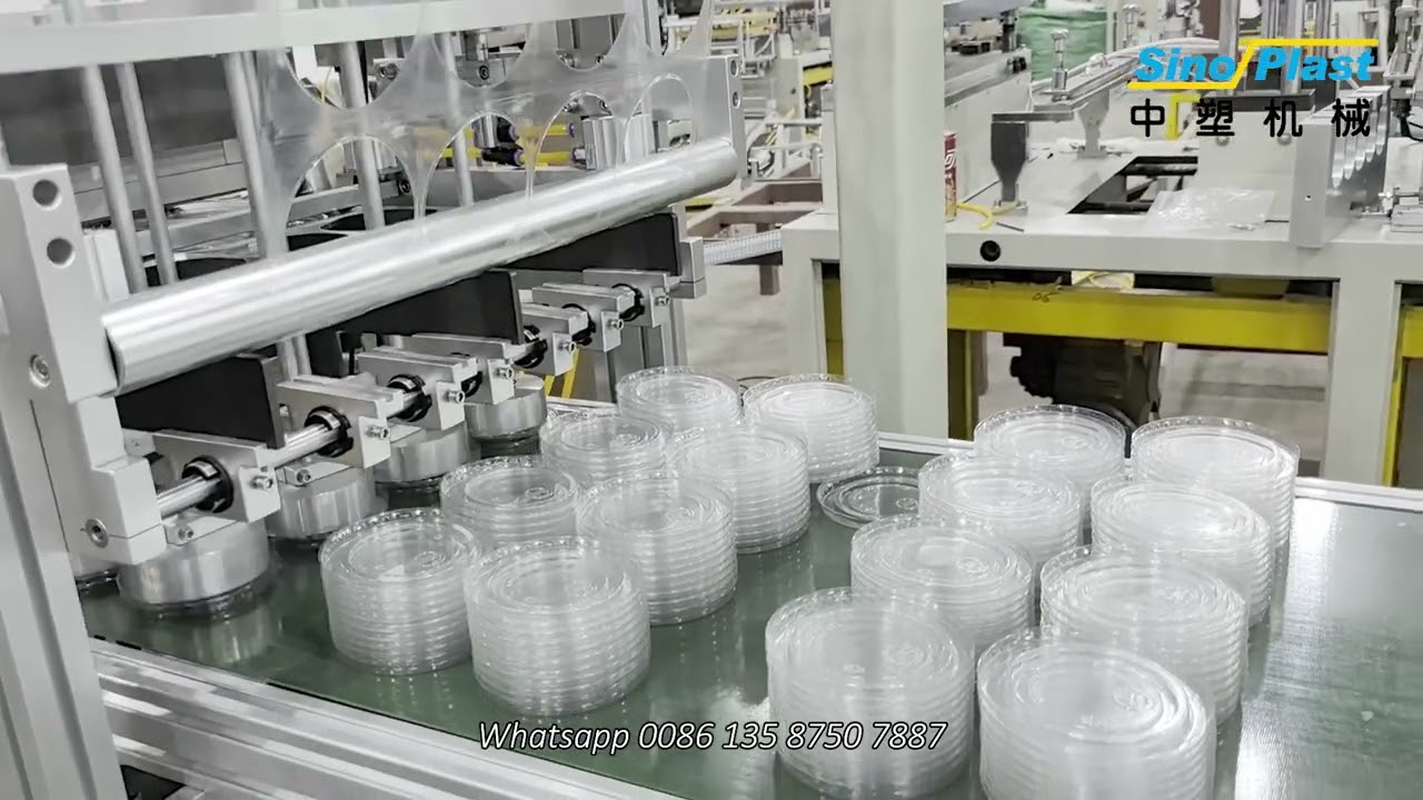 2024 New Design Automatic PET Lid Thermoforming Machine with blade cutter for trimming