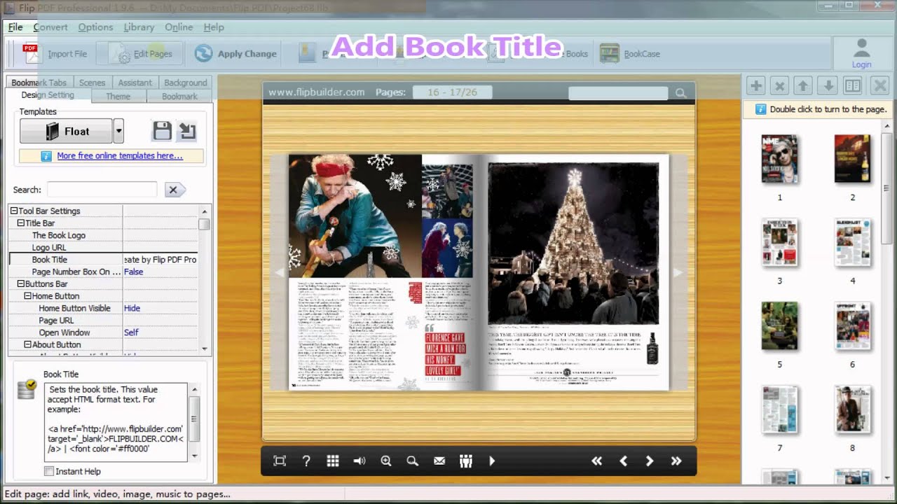 Flipbook Course: Add book tilte of flipbook with Flip PDF Pro