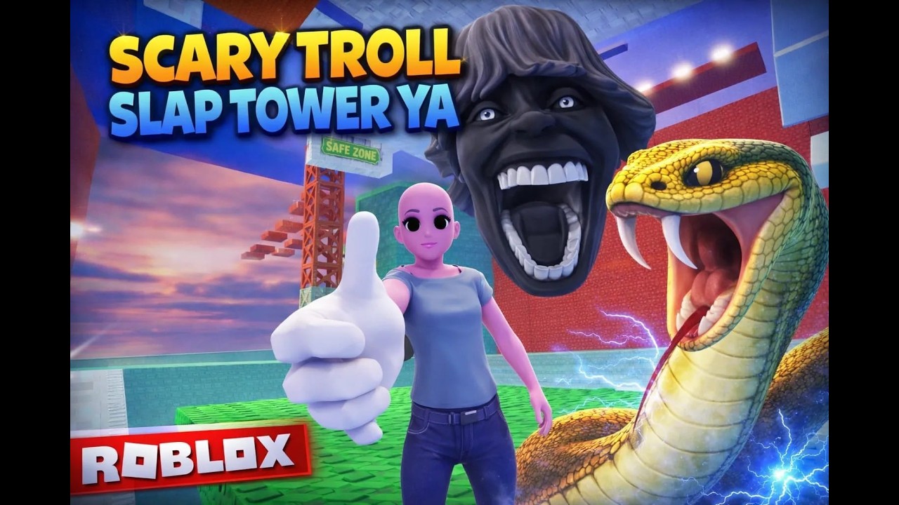 67 SCARY TROLL SLAP TOWER GAME ROBLOX LIVE DAY 89