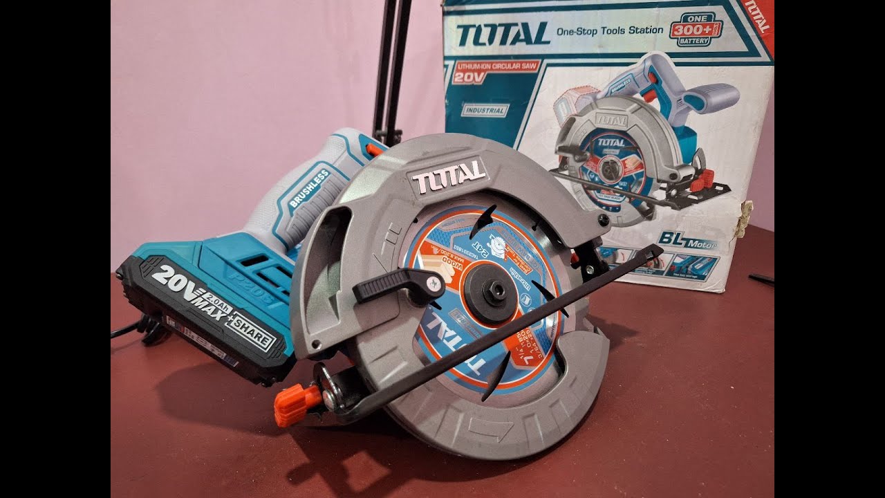 منشار صينية 7.25 بوصة  توتال بطارية 20 فولت براشليس  / CIRCULAR SAW TOTAL ( TSLI1851 )