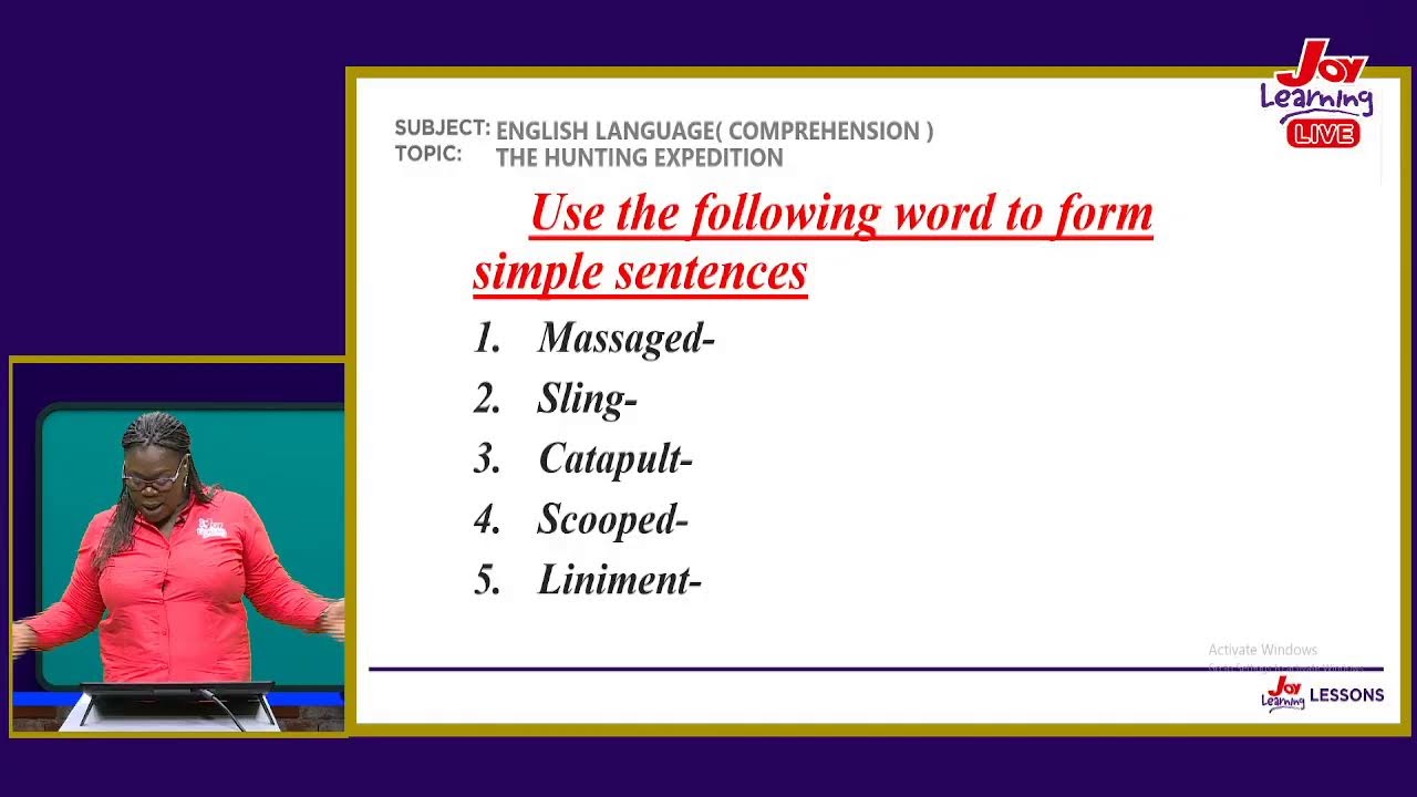 Jhs - Revision Show - English Language (Comprehension)  -The hunting Expedition