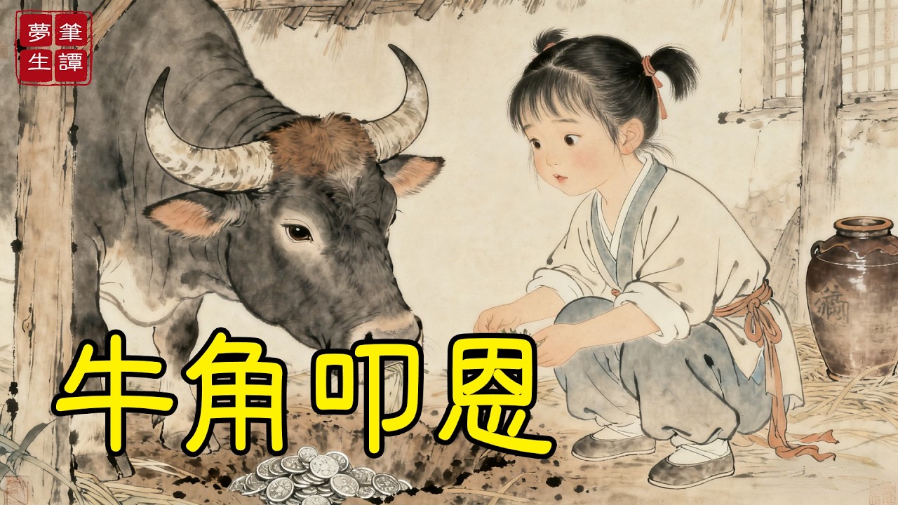 童養媳被婆婆逼著睡牛棚，她每夜將吃食分一半給老牛，誰料老牛通靈，以角劃地，竟拱出一壇祖上藏銀，婆婆見之當場蒙了！#故事#民間傳說#奇遇#報恩#原創故事