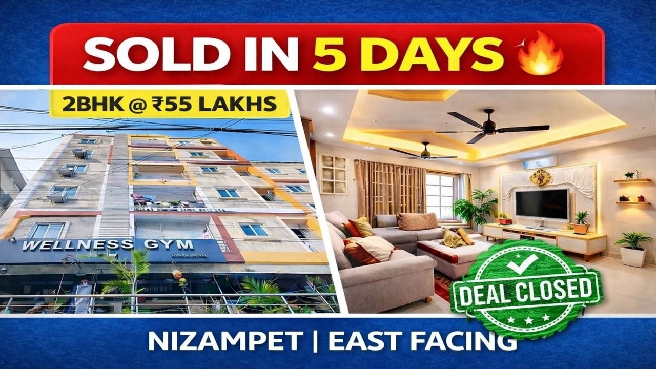 Nizampet 2BHK Resale | East Facing | ₹55 Lakhs | Ready to Move