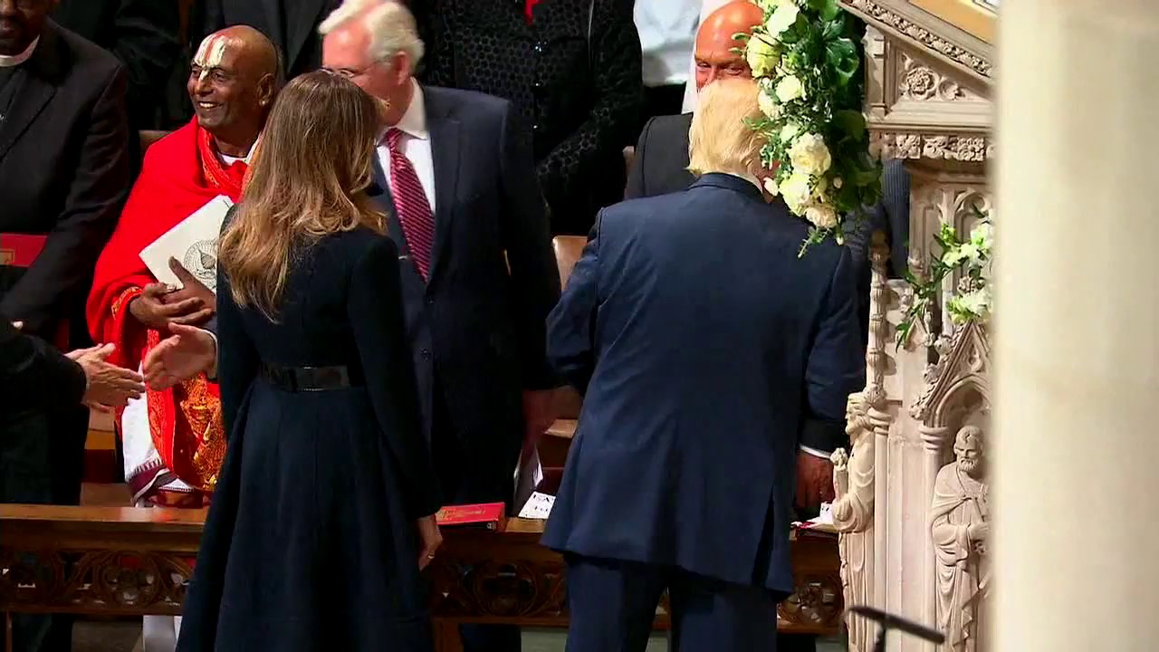 President Trump Thanks Church Members At National Prayer Service In Washington DC